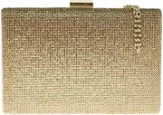 [Girly HandBags] Luxury Shimmer Satin Hard Case Clutch Bag Diamante Encrusted Evening Party Wedding Handbag