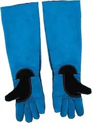 Long Cuff Scratch Resistant Dog Cat Grooming Gloves Leather Pet Handling Gloves Reinforced Padding