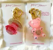 BETSEY JOHNSON Ring Pop Bear Purse Charm Clip Set Bundle