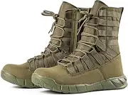 [Lfzhjz] Durable Outdoor Combat Boots Men, Oil-And Slip-Resistant, with Side Zipper, Desert Boots, Boots for Hiking, Lightweight Boots