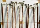 Lot Of 10 piece Antique Walking Cane Wooden Walking Stick Brass Handle Knob Gift