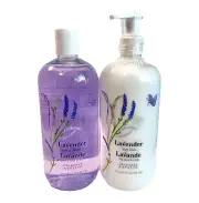 Crabtree & Evelyn Lavender Body Lotion Shower Gel Set Jumbo Size Retired