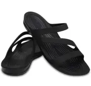Crocs Women Swiftwater Sandals Black / Black 203998-060 NEW Sz 10
