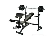 PROFLEX Adjustable Sit Up Weight Bench Press with Barbell Rack Home Gym Fitness Training