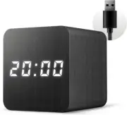 LED Digital Alarm Clock,Mini Square Bedside Clock with 3 Groups of Alarm