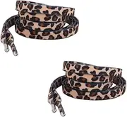 [Vaguelly] Leopard Shoe Laces, 2 Pairs Flat Leopard Print Shoelaces Camouflage Shoe Ties Shoestring, Shoe Laces for Sneakers, 4CM Wide, 120CM Long