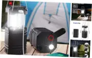 3000 Large Capacity Hand Crank Solar Camping Lantern, Portable Ultra Black