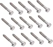 HEALEEP 25pcs Stainless Steel Lag Bolt Screws Self-Tapping Fasteners for Furniture Resistant Smooth Fine Thread for Custom and Office Furniture