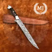 Custom Handmade Damascus Steel Fillet Fish Knife For Fishing Sheath Included