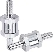 2 Pcs Fuel Non Return One Way Check Valve, 8mm Aluminium Alloy Petrol Diesel Water Fuel Line Oil Checking Valve for Car Motorcycle Caravan Ship