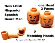 New LEGO Head y Hands Set Hispanic Man Handsome Spanish Italian Tanned M Nougat
