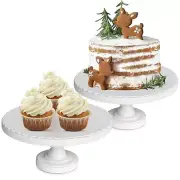 Wood Cake Stand with Disposable Cakeboard Set, White Wooden Cake Stands for W...