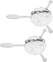 JECOMPRIS 2pcs Stainless Steel Absinthe Spoon Wormwood Spoon with Mesh Strainer for Iced Tea and Cocktail Filtering for Home and Bar Use