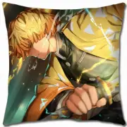 Demon Slayer - Zenitsu Thunder Breathing Square Pillow Case NEW Kimetsu no Yaiba