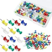 100Pcs Plastic Push Pins, Colored Map Thumb Tacks Decorative Craft Pushpins for DIY, Cork Board, Office, Home (5 Colors)