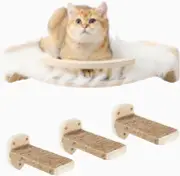 Cat Wall Shelves, Cat Shelves and Perches for Wall, Corner Cat Shelf with 3 Step