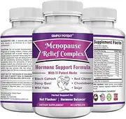 Simply Potent Menopause Supplements for Women, Herbal Supplements for Menopause Relief, Hormone Balance Complex - Black Cohosh Dong Quai Soy Isoflavones for Hot Flash & PMS Relief Support, 60 Capsules