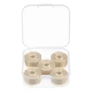 Prewound Sewing Bobbin Thread Set of 5pcs W Storage Plastic Case, Peach