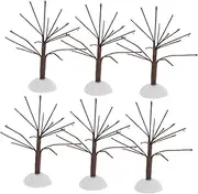6pcs Mini Tree Model Artificial Tree Ornament Miniature Trees Display Tree Artificial Bonsai Tree Mini Artificial Tree Fake Tree Model Trees Tabletop Tree Lemax Trees Coffee Iron