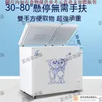 【MOMO優品】冰櫃冷凍冷藏一體櫃兩用冰箱小型擺攤雙門雙溫冷櫃大容量傢用臥式冰櫃 冰庫 存貨冰箱 冷凍櫃