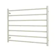 Radiant RTR08 Round Bar Heated Towel Rail - 900 x 750mm- Brushed Satin - Stainless Steel - Bottom Right/Top Left Wiring