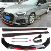 For Audi A3 A4 S4 S3 A5 A6 Front Bumper Splitter Side Skirt Rear Diffuser w/ Rod (for: Audi)