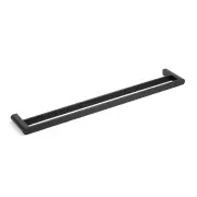Fluid Stainless Steel Double Towel Rail - Matte Black - 600mm/750mm/900mm