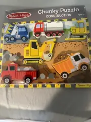 Melissa & Doug Fresh Start Construction Chunky 6 Piece Wood Puzzle Sealed