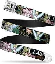 [Buckle-Down] Seatbelt Belt - Tinker Bell Floral Collage CLASSY AND SASSY - 1.0" Wide - 20-36 Inches in Length