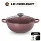 LE CREUSET-典藏琺瑯鑄鐵鍋媽咪鍋 24cm (無花果-鋼頭-內鍋黑)