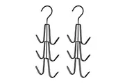 2Pcs Purse Hanger Organizer for Closet Space Saving Handbag Holder Storage Hook for Belts Scarves Hats Ties-Black