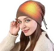 [PURFUN] Electric Heated Beanie Scarf, 2 in 1 USB Heating Skull Cap Neckerchief Winter Running Ski Knitted Hat Head Neck Warmer
