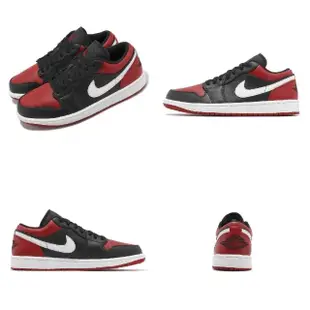 【NIKE 耐吉】休閒鞋 Air Jordan 1 Low 男鞋 皮革 AJ1 黑紅頭 Bred Toe 喬丹 1代(553558-066)