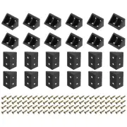 30Pcs 19x32x19mm Nylon Shelf Right Angle Brackets with Screws (Black)