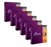 6 Sets Elixir 11002 Nanoweb Acoustic Guitar Strings Extra Light 10-47