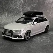 Scale Finished Model Car Boutique 1:18 for Audi RS6 C8 2017 Diecast Car Model Adult High-end Collection Business Gift Miniature Replica Car(Silver)