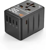Universal Travel Adapter 35W with 5 USB Ports for AU to EU UK US (Type C/G/A/I)