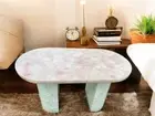 36"x24" Rose Quartz Stone Center Sofa Dining Table Crystal Healing Gemstone Deco