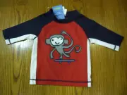 NWT GYMBOREE SKATE MONKEY RASHGUARD SWIM SHIRT 18-24 mo