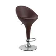 Set of 4 Modern Bombo "Leather" High Back Adjustable Height Bar/Counter Stool