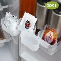 在飛比找蝦皮購物優惠-2pcs 冰箱門懸掛式儲物盒 / 冰箱節省空間的收納盒容器 