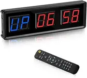 Tuperoymse Gym Timer,LED Interval Timer Digital Countdown Wall Mounted Clock Fitness Timer,Digits Down/Up Clock Stopwatch for Home