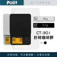 在飛比找momo購物網優惠-【Polit 沛禮】第二代 CT-301計時咖啡秤 最大秤量