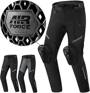 SHIMA Rush Men's Motorcycle Trousers with Protectors Mesh, Airforce Knee Protectors, Summer Motorcycle Trousers, Winter Waterproof Motorcycle Suit, Motorcycle Jacket, Touring (Black, Men, Textile