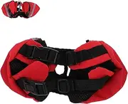 Abaodam Pet Dog Backpack Portable Outdoor Breathable for Travel and Hiking Durable Oxford Material Features Rear Leash Hook and Safety Fluorescent Band Red