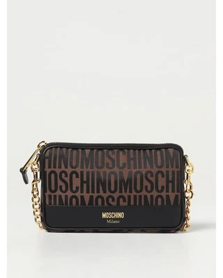 Moschino Couture Elegant Printed Top Zip Closure Bag with Chain Strap Women