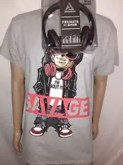 Panda SWAG Hipster Savage Dope Fresh Suit & Tie Bear T-shirt Size Large