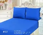 Tache 3 Piece Cotton Bright Deep Pocket Solid Royal Blue Bed Fitted Sheet Only