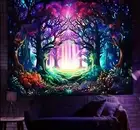 UV Reactive Tapestry Blacklight FANTASY FOREST