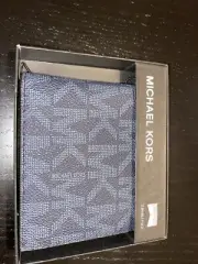 Michael Kors 86F2SMNF5B Jet Set Slim Bifold PVC Leather Adml/Blue Men's Wallet